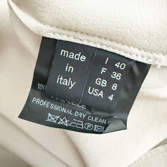 DEREK LAM | Beige Taupe Ruffle Front Blouse Top Shirt | Size 4 - Picture 6 of 8